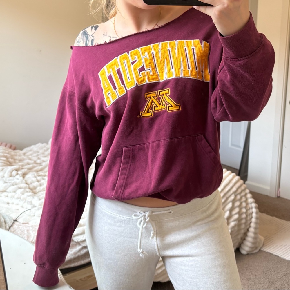 Off-the-Shoulder Maroon Sweater
